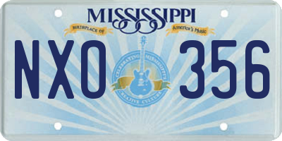 MS license plate NXO356