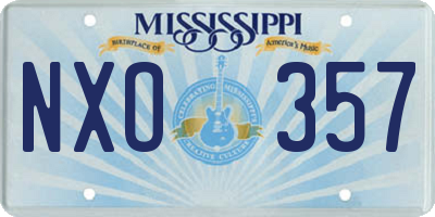 MS license plate NXO357