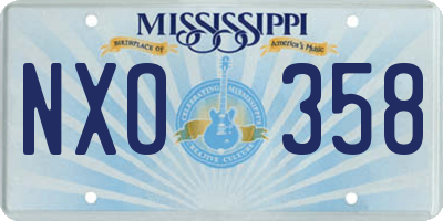 MS license plate NXO358