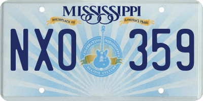 MS license plate NXO359