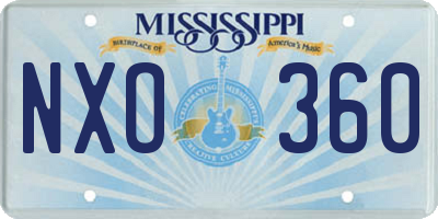 MS license plate NXO360