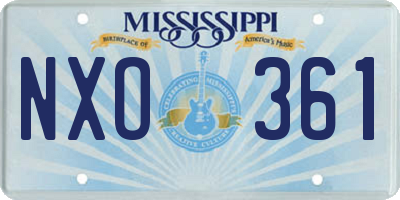MS license plate NXO361
