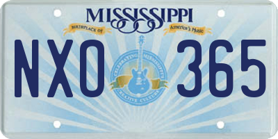 MS license plate NXO365