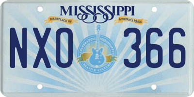 MS license plate NXO366