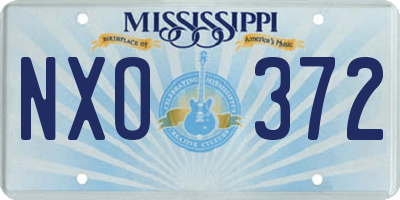 MS license plate NXO372