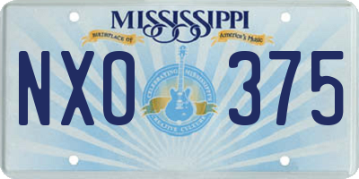 MS license plate NXO375