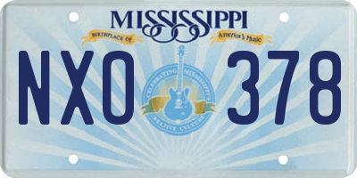 MS license plate NXO378