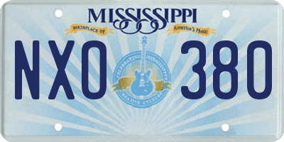 MS license plate NXO380
