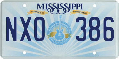 MS license plate NXO386