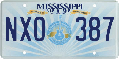 MS license plate NXO387
