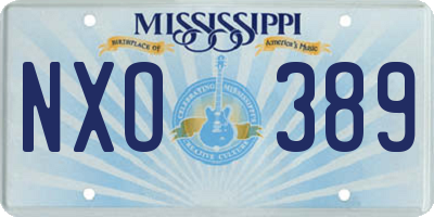 MS license plate NXO389