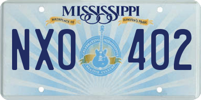 MS license plate NXO402