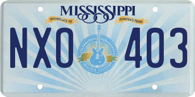 MS license plate NXO403