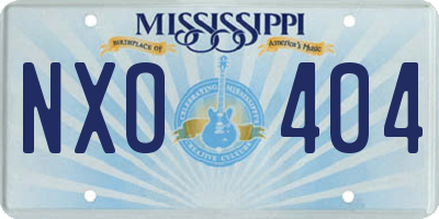 MS license plate NXO404