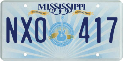 MS license plate NXO417