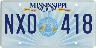 MS license plate NXO418