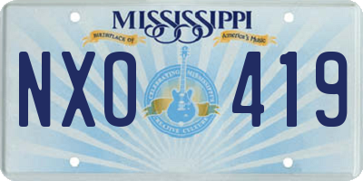 MS license plate NXO419