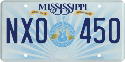 MS license plate NXO450