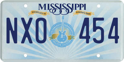 MS license plate NXO454