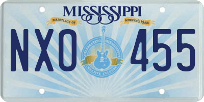 MS license plate NXO455