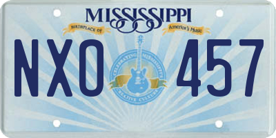 MS license plate NXO457