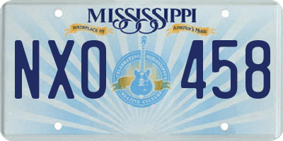 MS license plate NXO458
