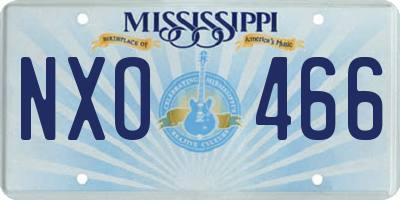 MS license plate NXO466