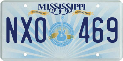 MS license plate NXO469