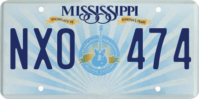 MS license plate NXO474