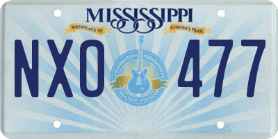 MS license plate NXO477