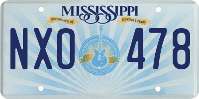 MS license plate NXO478