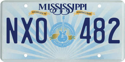 MS license plate NXO482