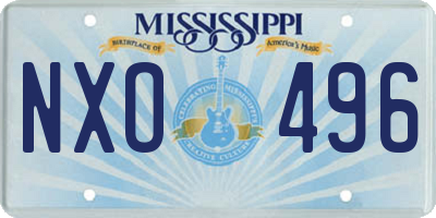MS license plate NXO496
