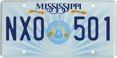 MS license plate NXO501