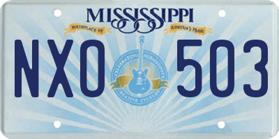 MS license plate NXO503