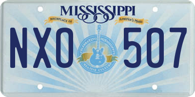 MS license plate NXO507