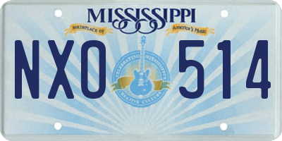 MS license plate NXO514