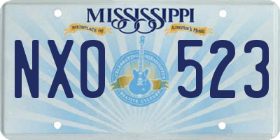 MS license plate NXO523