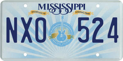 MS license plate NXO524
