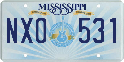 MS license plate NXO531