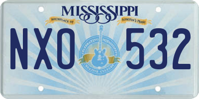 MS license plate NXO532