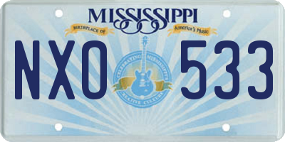 MS license plate NXO533