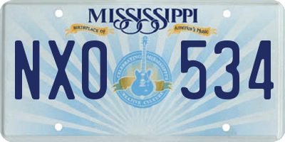 MS license plate NXO534
