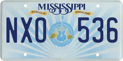 MS license plate NXO536
