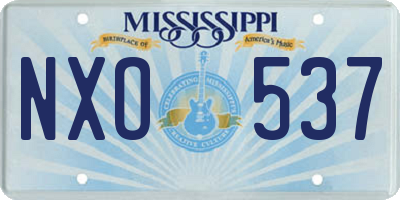 MS license plate NXO537