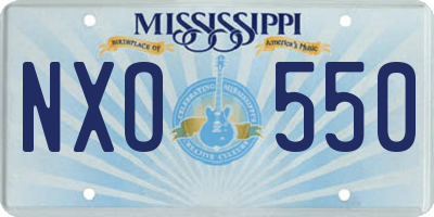 MS license plate NXO550