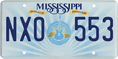 MS license plate NXO553
