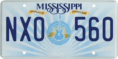MS license plate NXO560