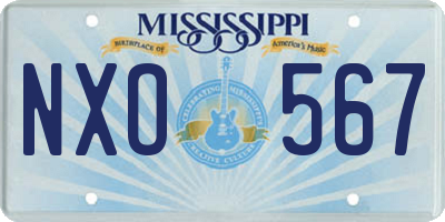 MS license plate NXO567