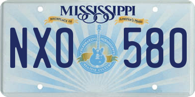 MS license plate NXO580